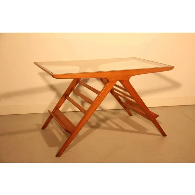Mid-Century Italian Coffee Table with Magazine Rack For Sale - Image 6 of 8
