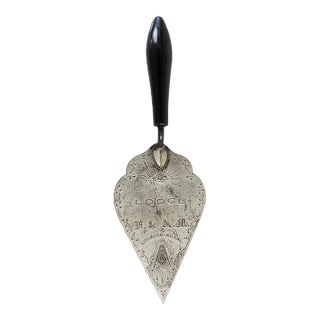 Antique Miniature Sterling Silver Masonic Trowel Los Angeles For Sale
