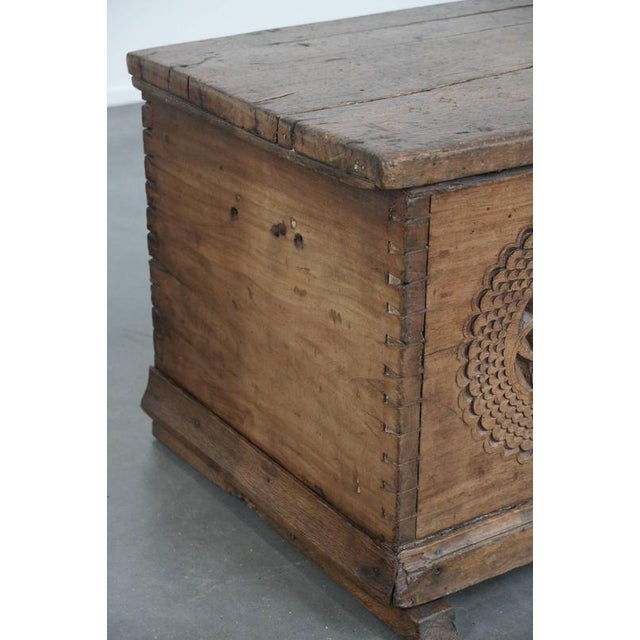 Antique Spanish Chest in Walnut with Carvings For Sale - Image 15 of 18