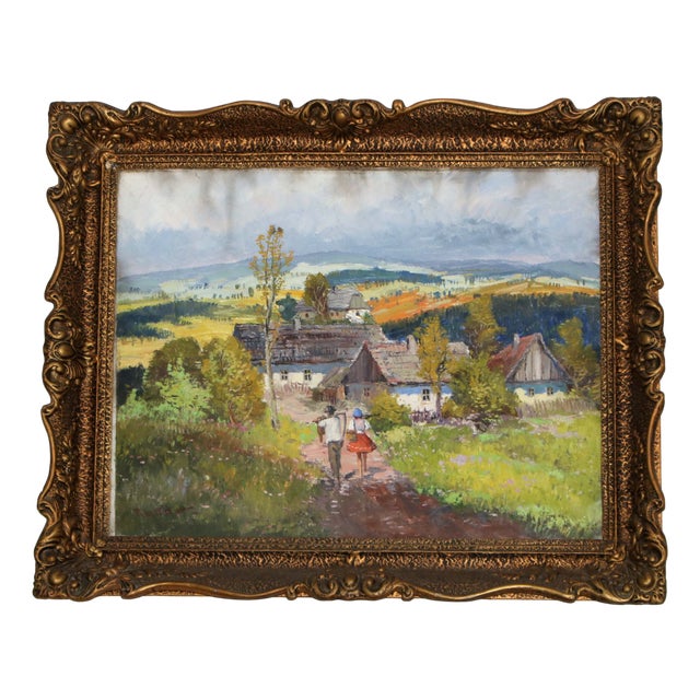 Spring Landscape, 1920s, Oil on Canvas, Framed For Sale