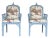Wood 1980s Pair Newly Upholstered Blue Chinese Chippendale Chairs in Schumacher Tientsin Toile For Sale - Image 7 of 17
