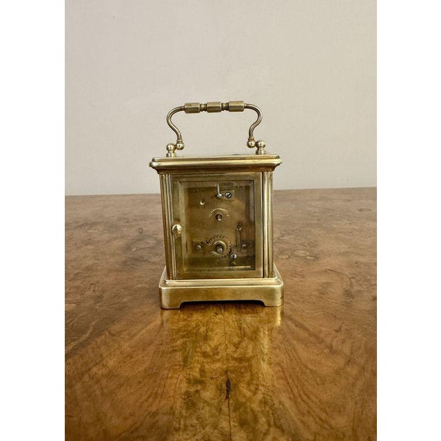 Antique Brass Carriage Clock with Travel Case from Pickford of London, 1880, Set of 2 For Sale - Image 4 of 7