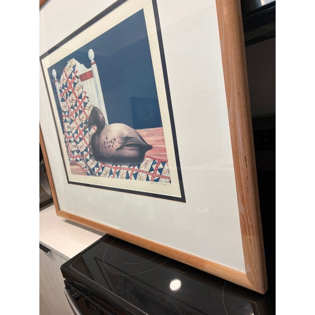Late 20th Century Large Pauline Eble Campanelli Signed Framed Duck Decoy Americana Print Art For Sale - Image 13 of 13