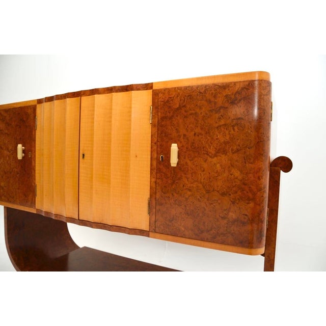 Brown Art Deco Burr Walnut and Sycamore Sideboard, 1930s For Sale - Image 8 of 11