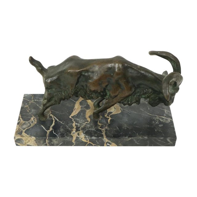 Antique Goat Sculpture in Bronze and Marble, 1920s For Sale - Image 16 of 18