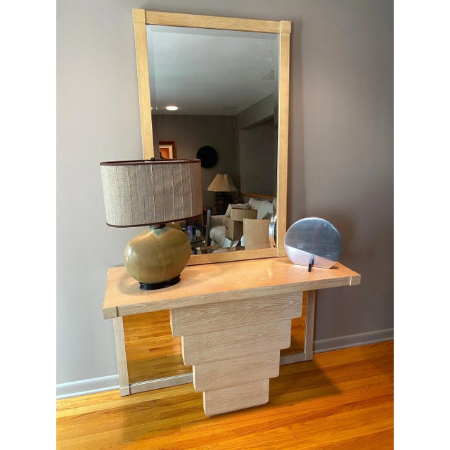 1980s Jay Spectre "Entrance Maker" Console Table with Mirror - 2 Pieces For Sale In Philadelphia - Image 6 of 11