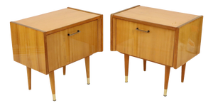 Vintage Rockabilly Nightstands in Light Wood, 1970s, Set of 2