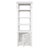 Hollywood Regency Pair of Petite White Lacquer Faux Bamboo & Wicker Étagère Cabinets For Sale - Image 3 of 9