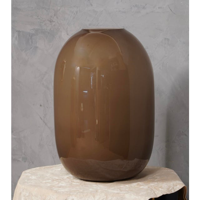 Murano Dove Gray and White Art Glass Vase, 1950s For Sale - Image 7 of 9