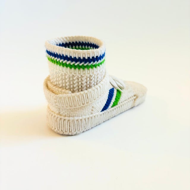 Late 20th Century Vintage Crochet Tennis Shoe For Sale - Image 5 of 11