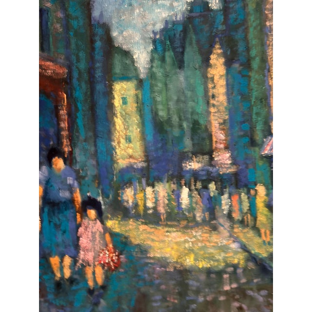 Olle Larsson, City Street at Night, 1964, Oil on Canvas For Sale - Image 6 of 18