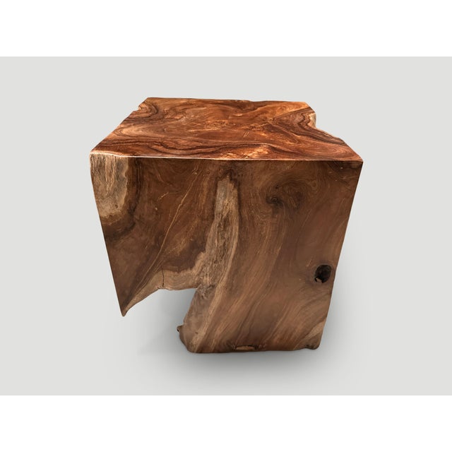 Andrianna Shamaris Sculptural Teak Wood Side Table For Sale - Image 4 of 6