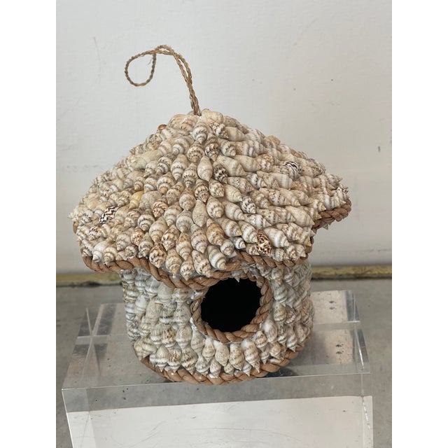 Contemporary Sailors Valentines Small Bird House Sea Shell Encrusted For Sale - Image 3 of 3