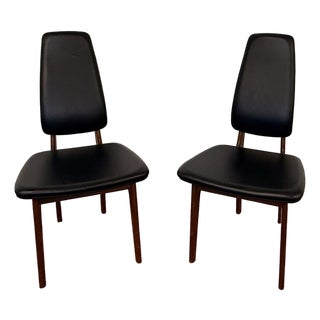 Mid-Century Modern Erik Buch for o.d. Møbler High-Back Teak Dining Chairs, Pair For Sale