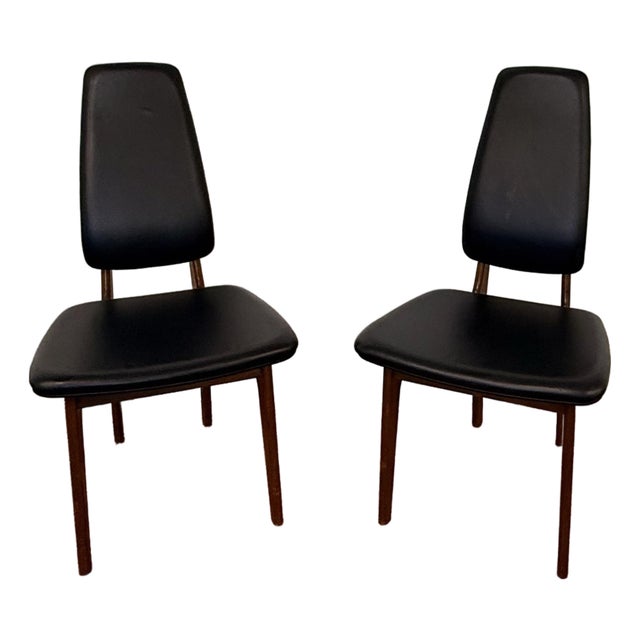 Mid-Century Modern Erik Buch for o.d. Møbler High-Back Teak Dining Chairs, Pair For Sale