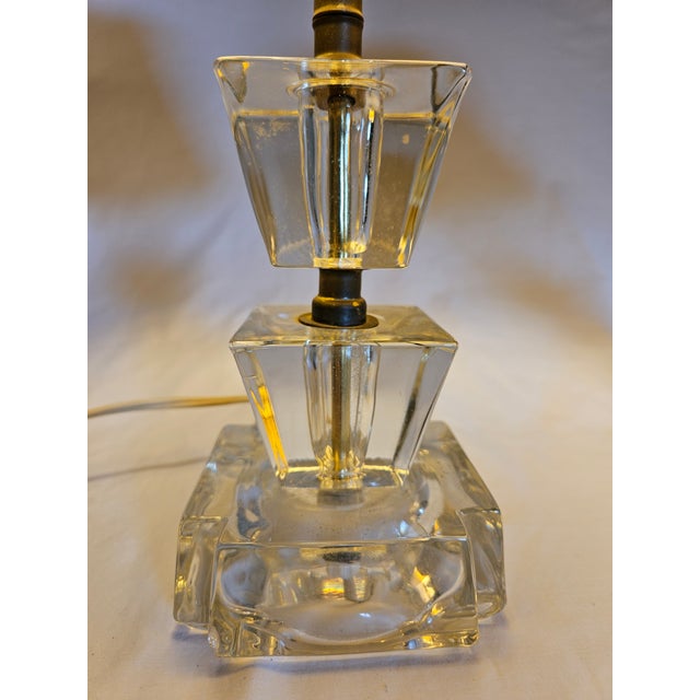 Transparent 1950s Mid Century Modern Fiberglass and Glass Side Lamps - a Pair For Sale - Image 8 of 8