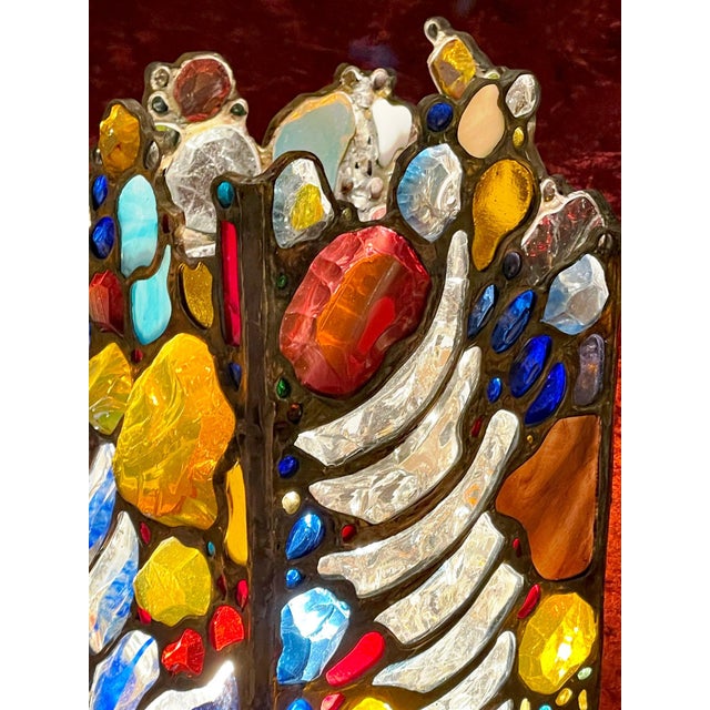 Red Mid 20th Century Artist-Crafted Table Lamp With Mouth-Blown Glass Nuggets For Sale - Image 8 of 14