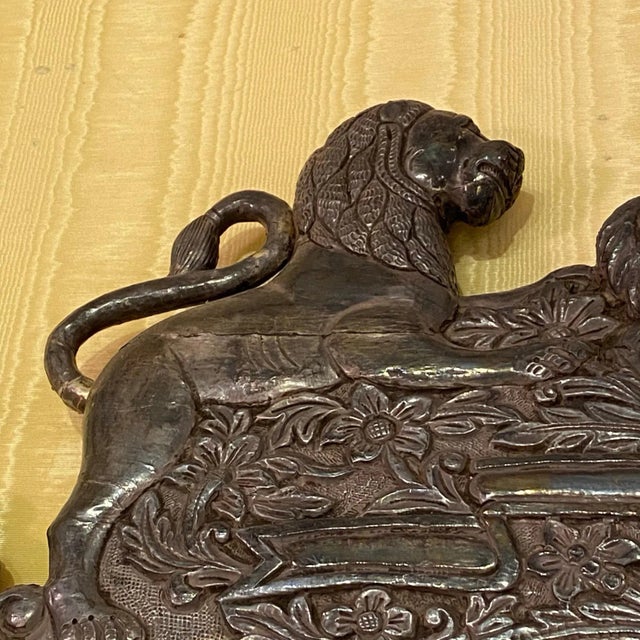 Ornate 19 Century Indian Silver Clad Mirror For Sale - Image 12 of 13