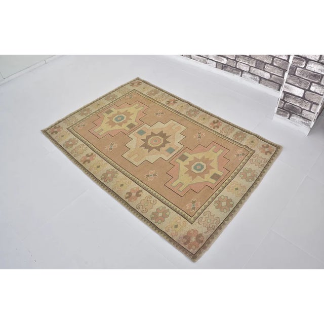 Textile 1950s Decorative Anatolian Wool Carpet For Sale - Image 7 of 10