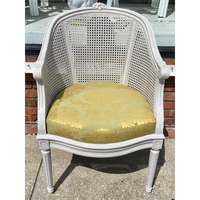 Wood Classic French Louis XVI Barrel Chair For Sale - Image 7 of 10