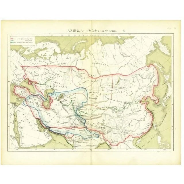 Late 19th Century Antique Map of Asia in the 12th, 13th and 14th Century, 1877 For Sale - Image 5 of 5
