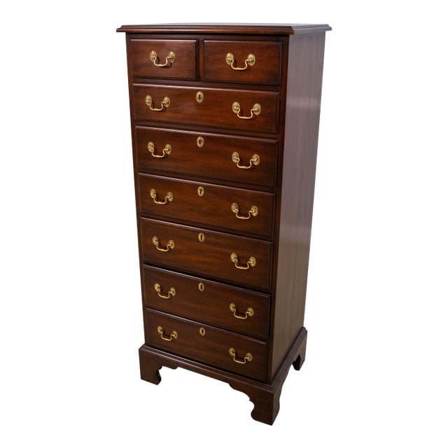 Henkel Harris Mahogany Tall Narrow Lingerie Chest For Sale