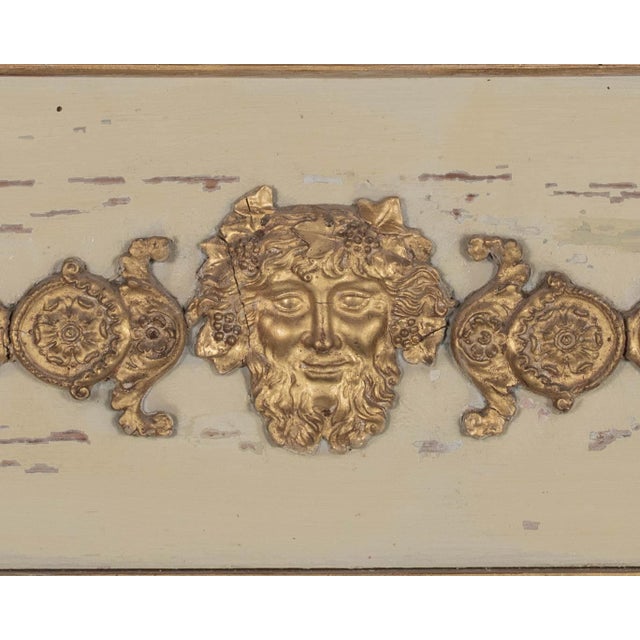 French Louis XVI Style Trumeau Mirror, Painted Pine Frame, Gilded Trim, 1900s For Sale - Image 3 of 12