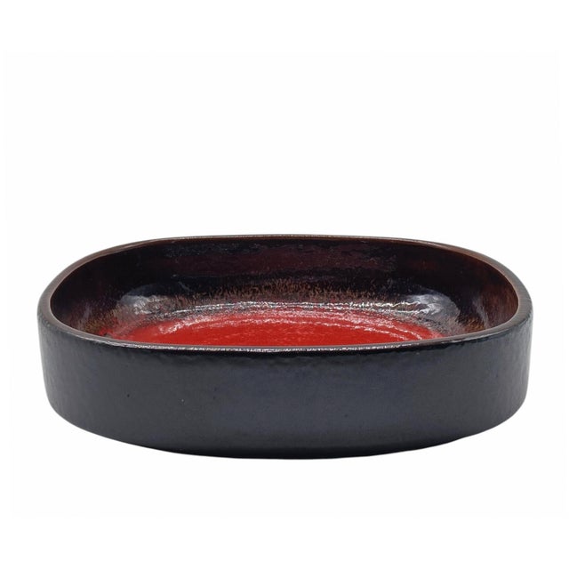 Brown Square Fat Lava Ceramic Centerpiece from Scheurich Keramik, Germany, 1960s For Sale - Image 8 of 8
