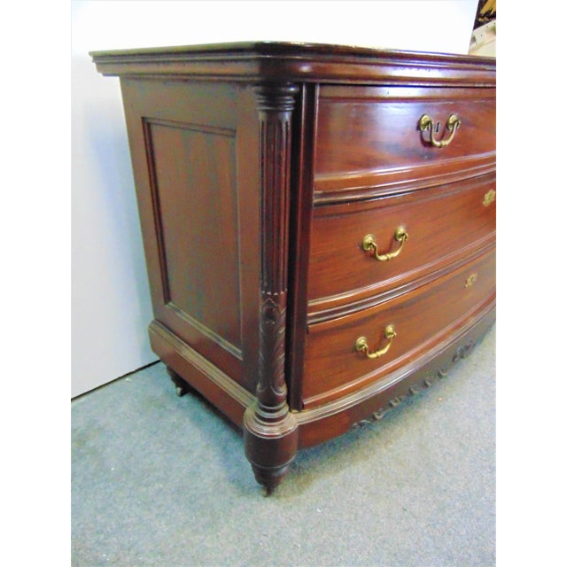 Early 20th Century Regency Style Carved Mahogany Commode For Sale - Image 5 of 11