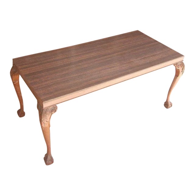 Laminate Top Chippendale Style Coffee Table For Sale