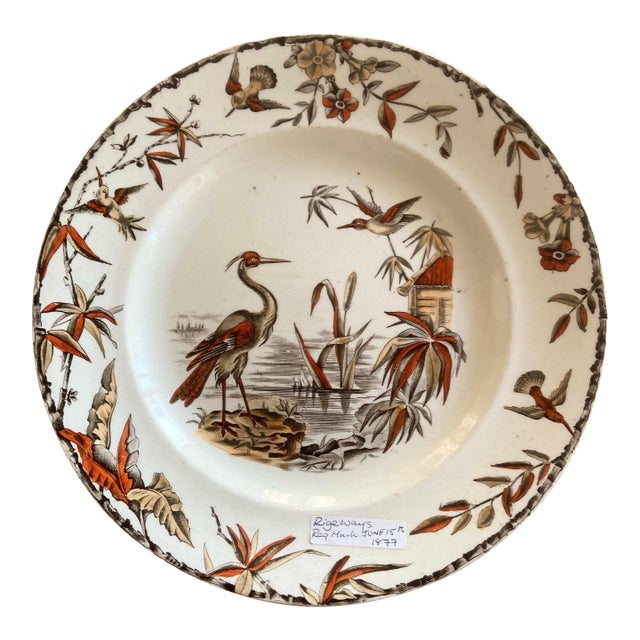 1877 Aesthetic Movement Ridgways Indus Plate For Sale