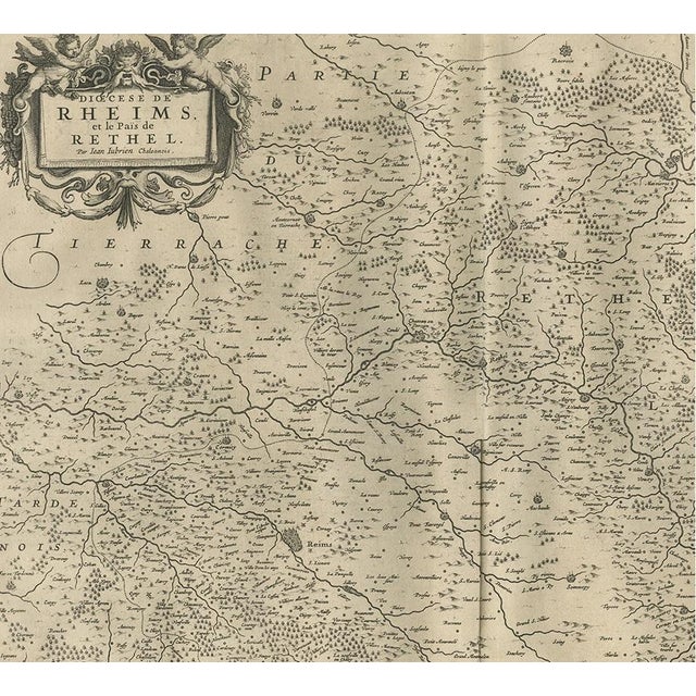 Antique Map of Rethelois attributed to Janssonius, 1657 For Sale - Image 3 of 6