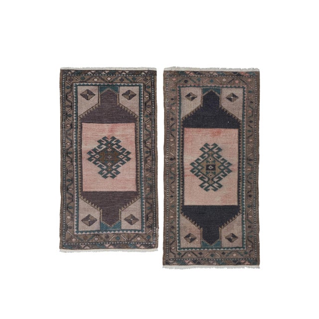 Low Pile Turkish Hand Knotted Door Runner Rug - Set of Two For Sale - Image 12 of 12