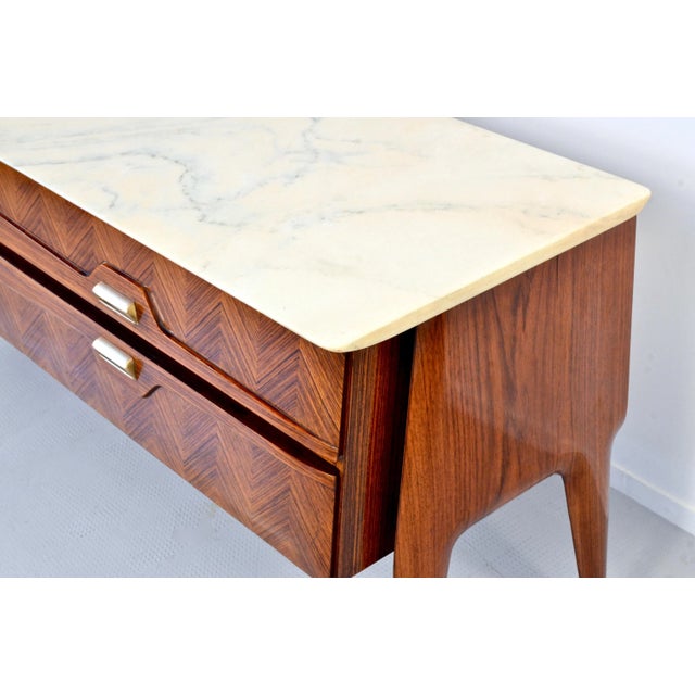 1960s Italian Carrara Marble and Brass Sideboard, 1960s For Sale - Image 5 of 15