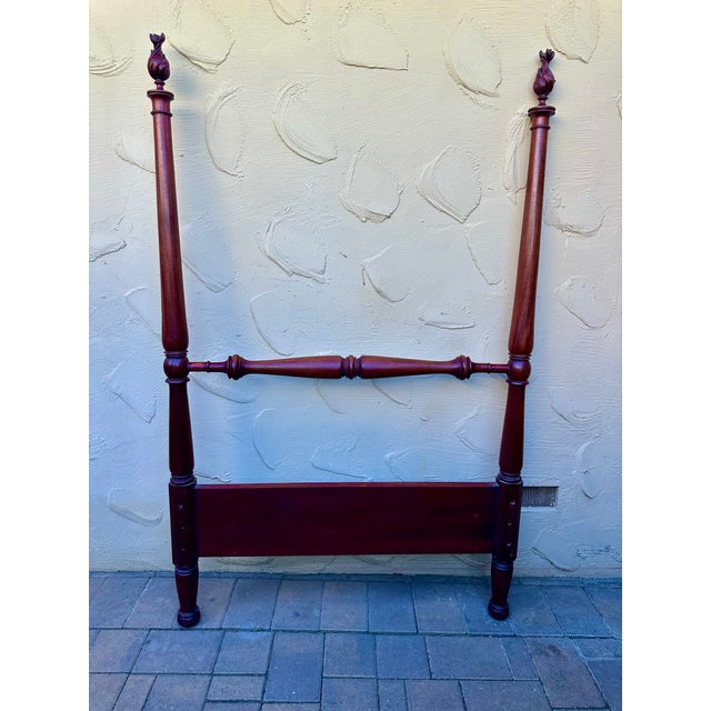 Antique DuncanPhyfe Mahogany Four-Poster Twin Bed Frame Set For Sale - Image 13 of 18
