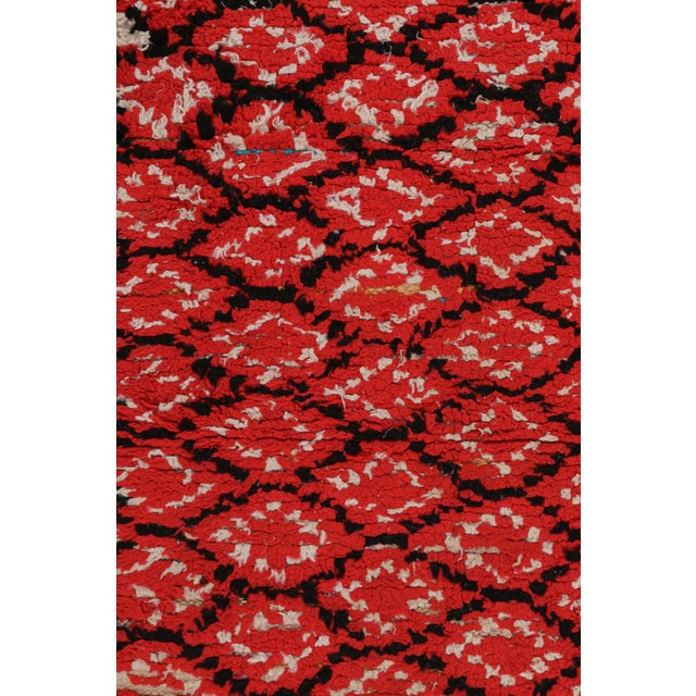Vintage Moroccan Rug With Red, Black and White Diamond Patterns | Rug ...