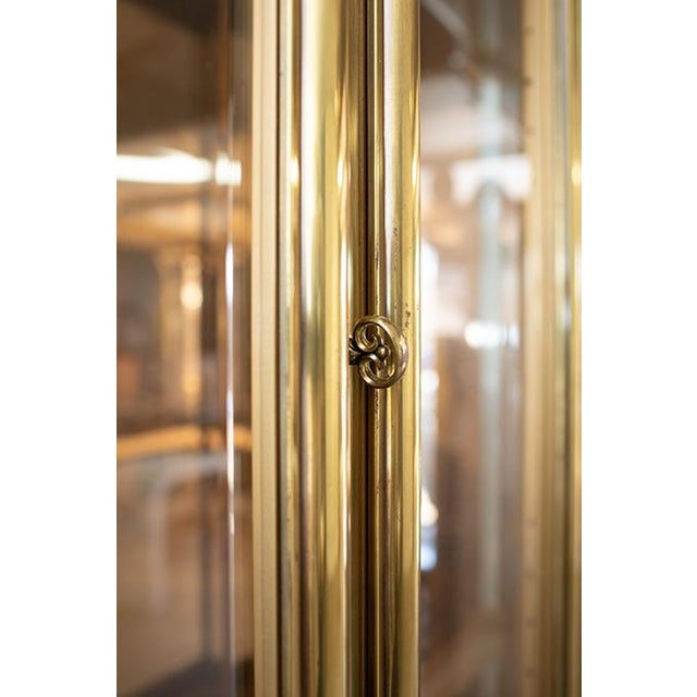 1970s 1970s Mid Century Mastercraft Brass Vitrine Cabinet For Sale - Image 5 of 12