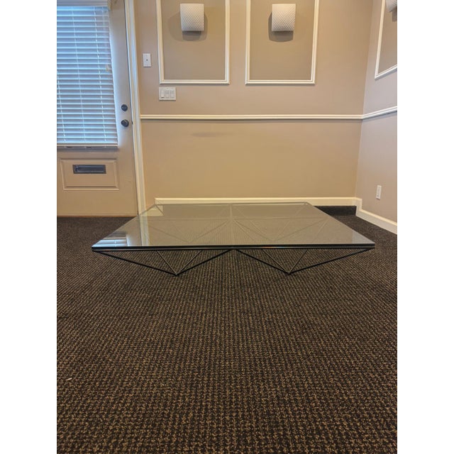 1980s Alanda Coffee Table Paolo Piva for B&b Italia – Black Steel & Glass For Sale - Image 14 of 14