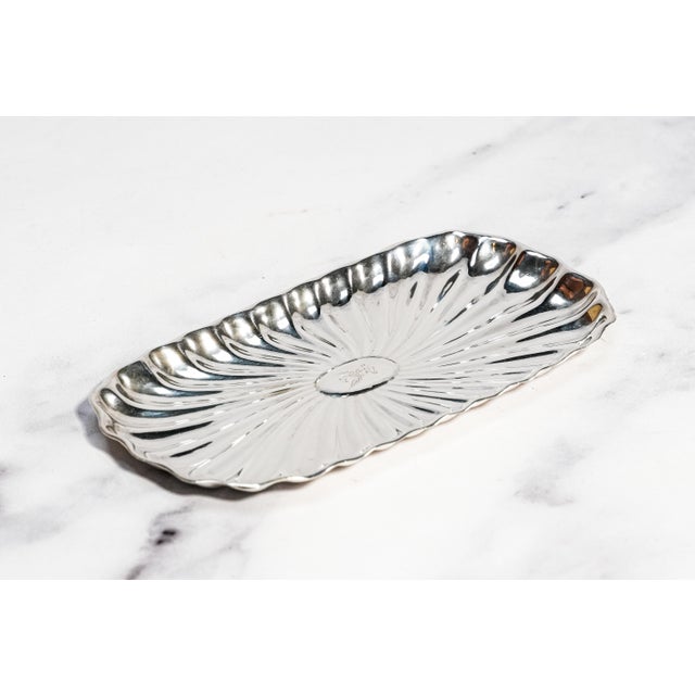 19th Century Stunning Antique Small Sterling Silver Card Tricket Jewelry Dimensional Victorian Tray Armorial Crest Home Decor For Sale - Image 5 of 8