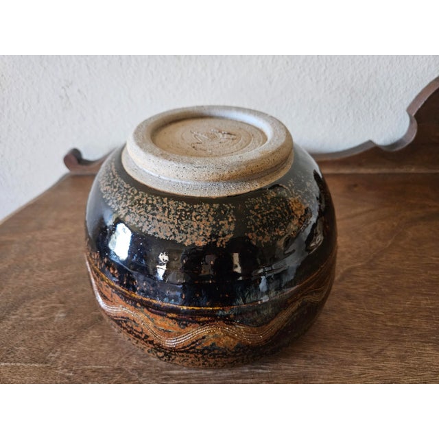 Late 20th Century Rustic Studio Pottery Bowl For Sale - Image 11 of 12