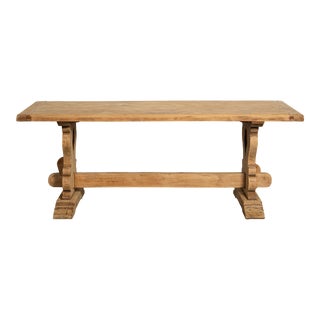 Mid 20th Century Vintage French Wood Dining Table For Sale