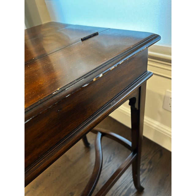 Theodore Alexander Kaye Campaign Flip-Top Desk With Leather Writing Surface For Sale - Image 11 of 15