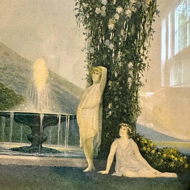 Art Deco Large Antique 1920s Art Nouveau R. Atkinson Fox Framed Print - Dancing Maidens For Sale - Image 3 of 7