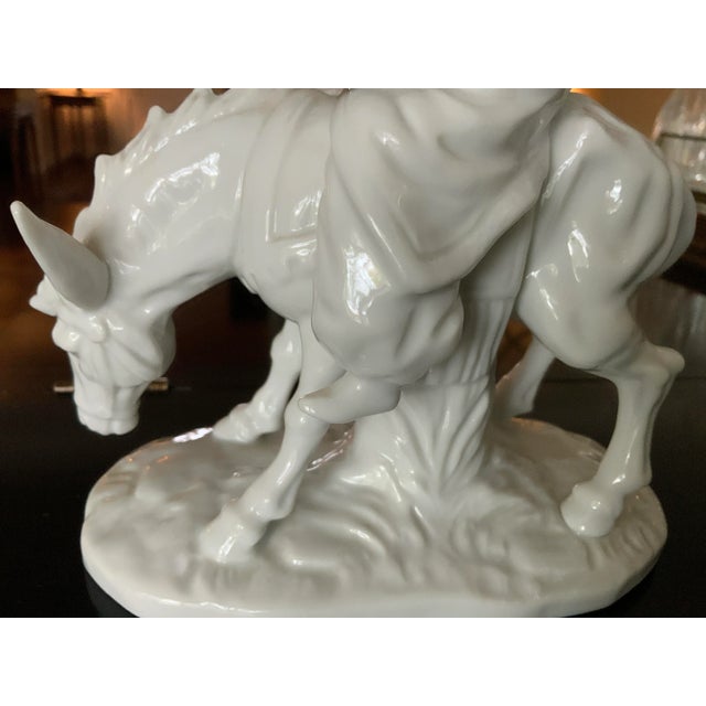 Ceramic White Porcelain Japanese Man Riding a Donkey Figurine For Sale - Image 7 of 12