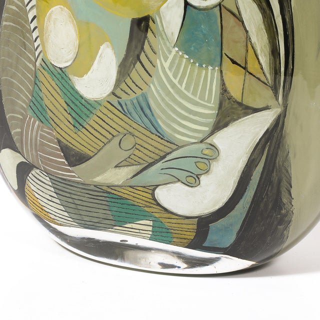 Modernist Hand-Blown Glass Vase W/ Picasso Motif Signed Ada Loumani For Sale - Image 16 of 16