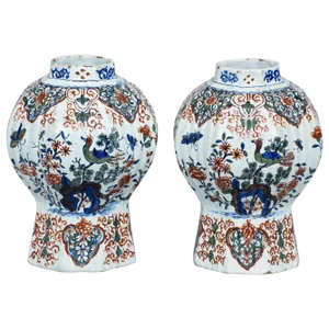 Dutch Delft Vases, 17th Century - a Pair