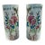 Vintage Chinese Famille Rose Porcelain Bird Peony Cylinder Vases Pair 11" For Sale