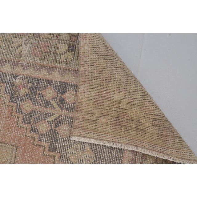 Apricot Vintage Handknotted Area Carpet For Sale - Image 8 of 10