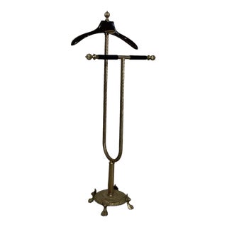 Brass and Wood Valet Stand from Maison Jansen, 1950s For Sale