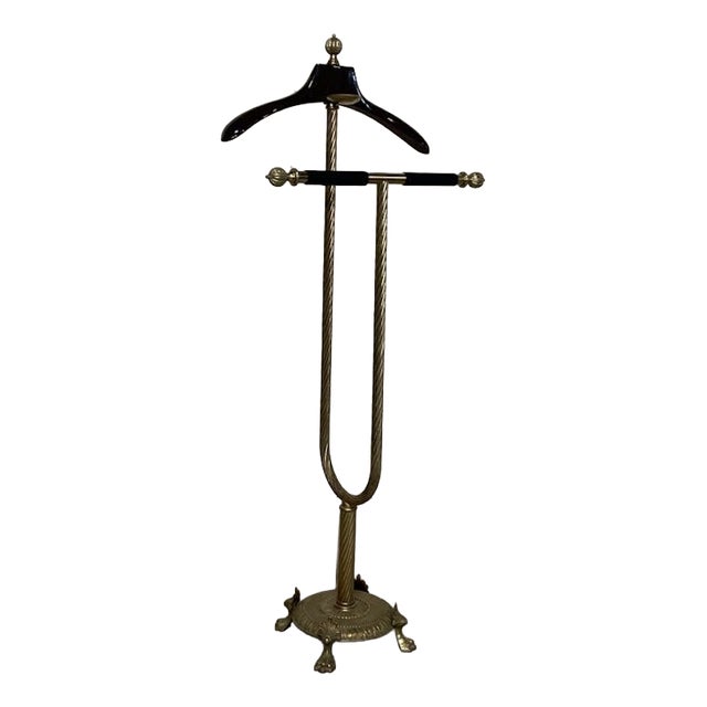 Brass and Wood Valet Stand from Maison Jansen, 1950s For Sale